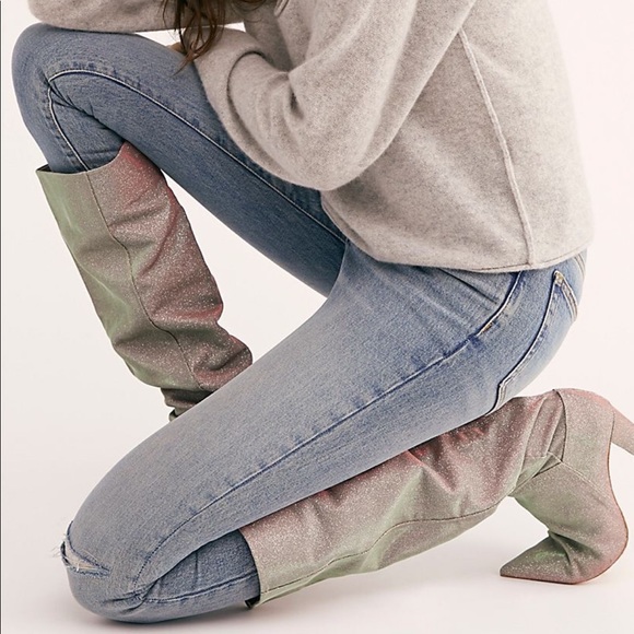 Free People Slouchy Shimmer Boots - Picture 7 of 8